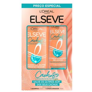 Kit Elseve Shampoo Cachos Longos Dos Sonhos Nutri Preenchedor 375ml + Condicionador Cachos Longos Dos Sonhos Selador 170ml