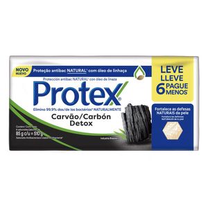 Sabonete Em Barra Protex Carvão Detox 6 Unidades De 85g Cada