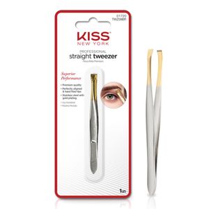 Pinça Kiss New York Ponta reta dourada premium