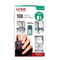 Unhas Kiss New York Quadrado curto naturais 100 unidades