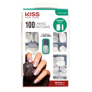Unhas Kiss New York Quadrado curto naturais 100 unidades