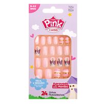 Unha Kiss New York Pink Infantil Unicorn 24 unidades