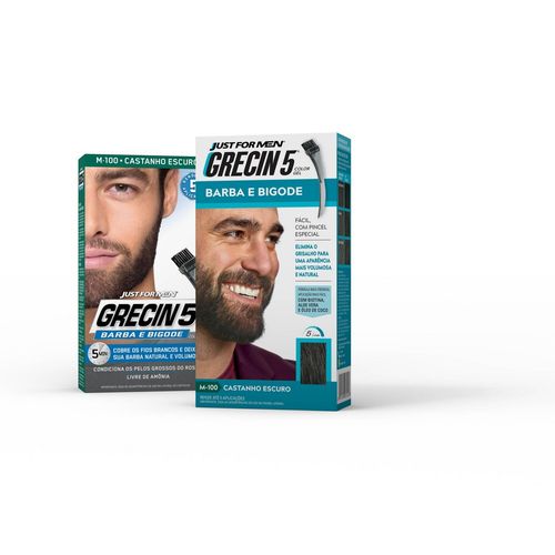 Gel Color Grecin 5 Barba E Bigode Castanho Escuro 120ml