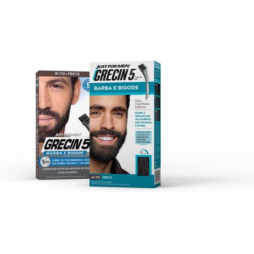 Gel Color Grecin 5 Barba E Bigode Preto 120ml