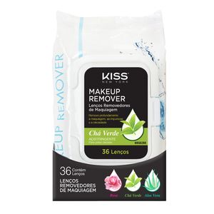 Lenço demaquilante Kiss New York Green tea 36 unidades