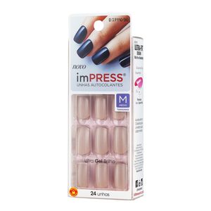 Unhas Autocolantes Impress Kiss New York Color Sea Sand Médio 24 Unidades