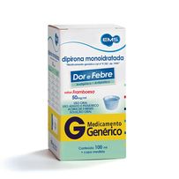 Dipirona Monoidratada 50mg/ml Ems Genérico Solução Oral Sabor Framboesa 100ml + Copo Medida