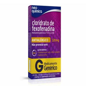 Cloridrato de Fexofenadina 120mg Neo Química 10 Comprimidos