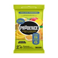Preservativo Prudence Cores E Sabores Mix Tropical 8 Unidades