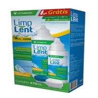 Solução Para Lentes Vitamedic Limp Lent 350ml + Solução Para Lentes 120ml E Estojo Para Lentes