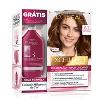 Kit Loreal Paris Tintura Imédia Excellence Creme 6.7 Chocolate + Tratamento Cuidado Milagroso Da Cor 50ml