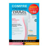 Loção Cremosa Hidratante Fisiogel A.i. Ação Calmante 200g + Protetor Solar Sunmax Anti Idade Fps50 60g