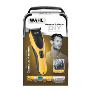 Máquina De Corta E Aparador Wahl Haircut & Beard Diy Cabelo E Barba Sem Fio Amarela E Preto Bivolt