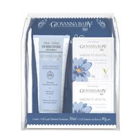 Kit Giovanna Baby Blue Loção Hidratante Corporal 50ml + Sabonete Em Barra vegetal Óleo De Macadâmia e Vitamina E 2 Unidades De 90g Cada