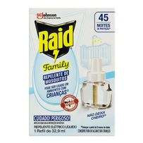Repelente Elétrico Líquido Raid Family 45 Noites 1 Refil de 32,9ml
