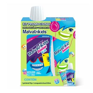 Kit Malvatrikids Júnior 1 Gel Dental 70g + 1 Exaguatório Bucal 250ml