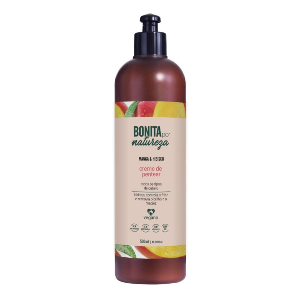 Creme De Pentear Bonita Por Natureza Manga E Hibisco 500ml