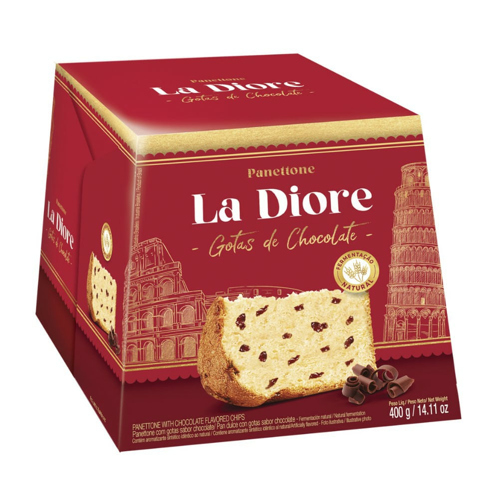 Panettone Santa Edwiges La Diore Gotas De Chocolate 400g
