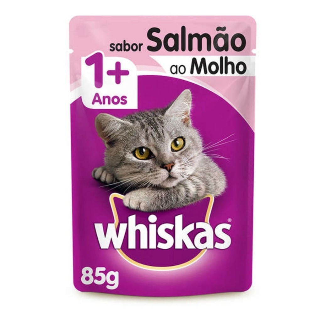 Ração Úmida Whiskas Sache Sabor Salmão ao Molho para Gatos Adulto 85g
