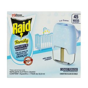 Repelente Elétrico Líquido Raid Family 1 Aparelho + 1 Refil De 32,9ml