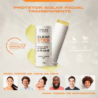 Protetor Solar Em Bastão Pink Cheeks Clear Stick Fps70 12g
