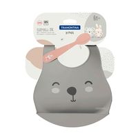 Kit Tramontina Le Petit Infantil 1 Babador + 1 Colher Infantil