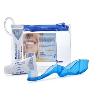 Kit Kin Viagem Kin Whitening 1 Escova Dental Portátil + 2 Cremes Dentais 7g cada