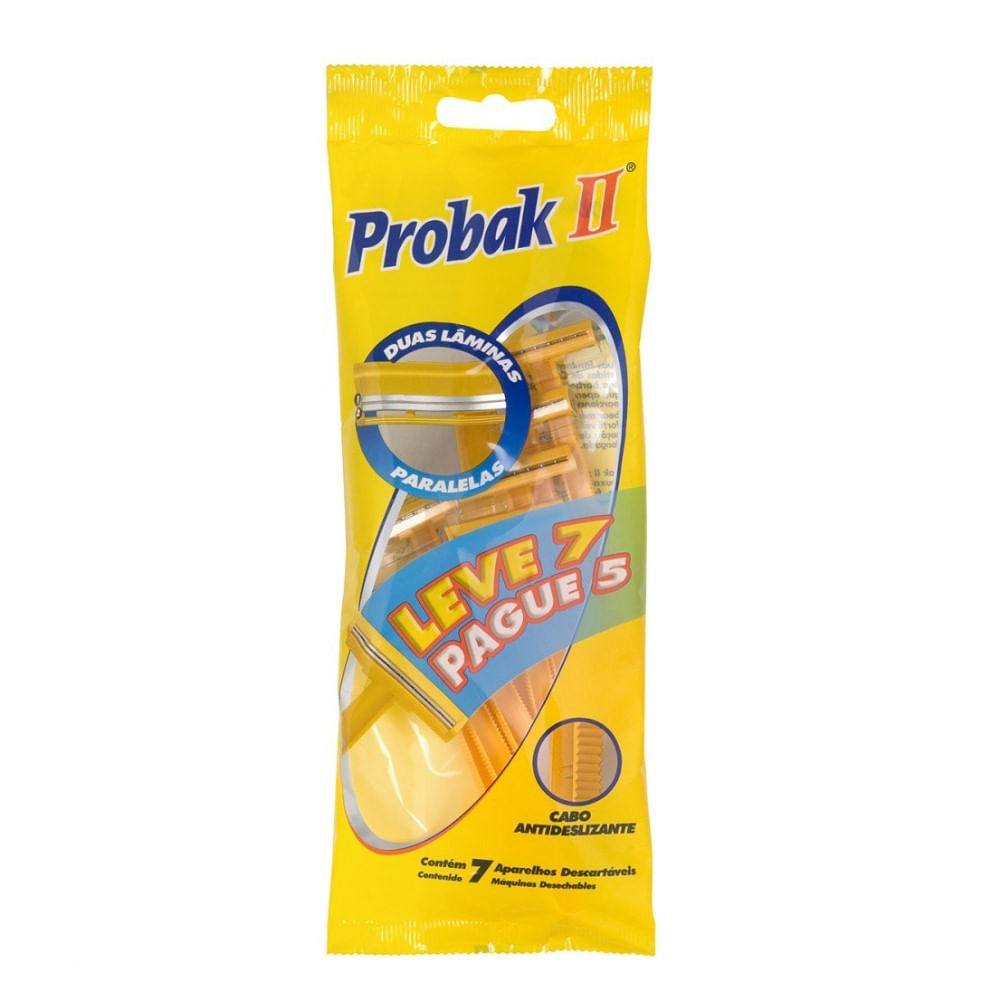 Aparelho De Barbear Descartável Probak II 7 Unidades