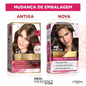Tintura Loreal Imédia Excellence 5.1 - Castanho Claro Acinzentado