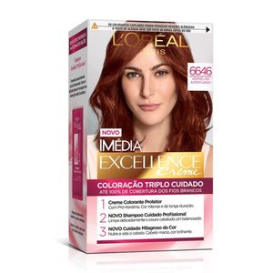 Tintura Loreal Imédia Excellence 6646 - Vermelho Acentuado