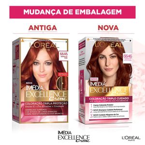 Tintura Loreal Imédia Excellence 6646 - Vermelho Acentuado