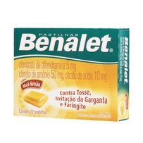 Pastilhas Para Garganta Benalet Sabor Mel E Limão 12 Pastilhas