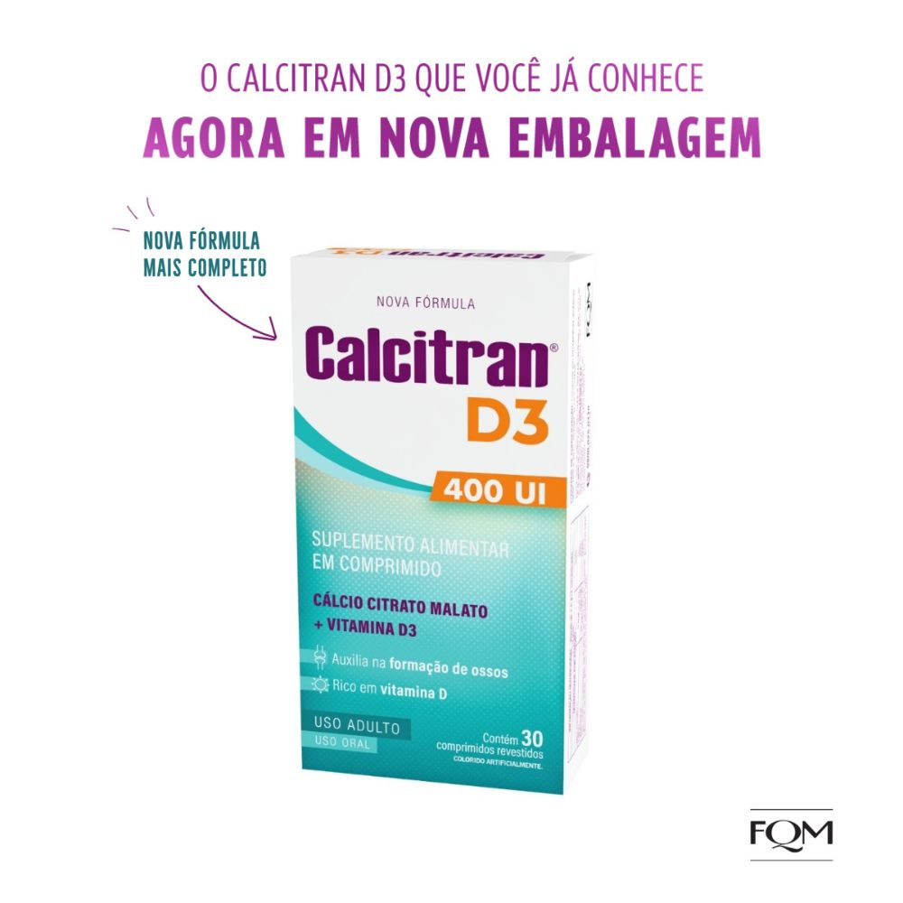 Calcitran D3 400UI 30 Comprimidos - Drogaria Venancio