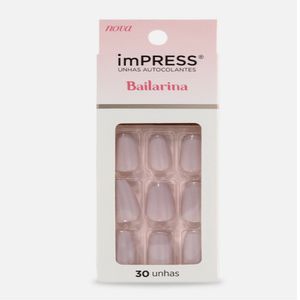 Unhas Autocolantes Kiss New York Impress Bailarina Média Chic 30 Unhas