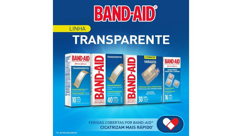 Ofertas de Curativos Band-Aid regular, transparente, leve 40 e pague 30