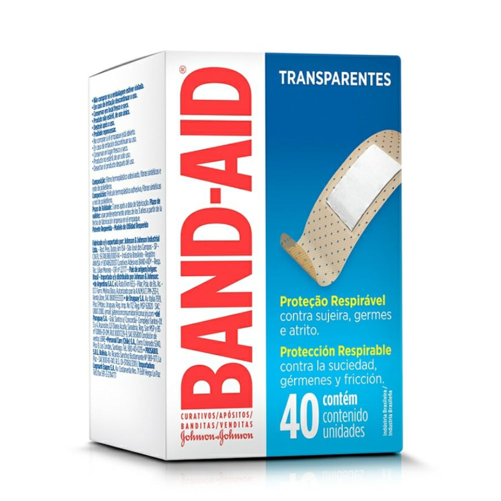 Curativo BandAid Transparente 40 unidades Drogaria Venancio