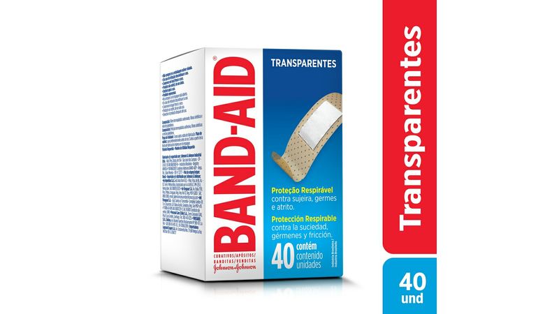 Curativo Band-Aid Johnson's Transparente 40 Unidades - Drogaria