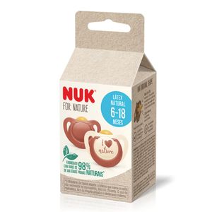 Kit 2 Chupetas Nuk for Nature Latex Menina 6 a 18 Meses