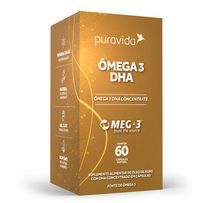 Suplemento Alimentar Puravida Ômega 3 Dha 60 Cápsulas