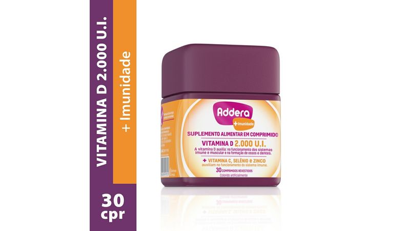 Suplemento Alimentar Addera + Imunidade Vitamina D 2.000 U.I 30