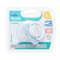 Chupeta Lolly Kinddy Bona Silicone Ortodôntico 6+meses Azul 1 Unidade