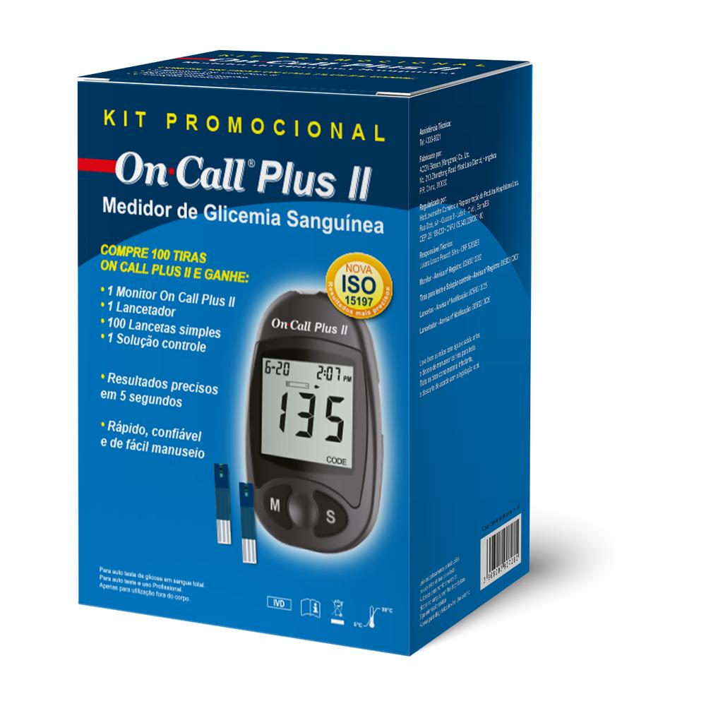 Kit Promocional  Monitor + 100 Tiras + 100 Lancetas On Call Plus