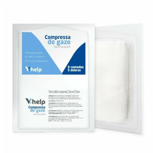 Compressa De Gaze V.Help Hidrófila Estéril 7,5cm x 7,5cm - 11 Fios