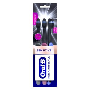 Escova Dental Oral-B Sensitive Indicator Black 3 Unidades