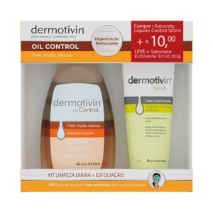 Sabonete Líquido Dermotivin Oil Control 120ml + Sabonete Cremoso Esfoliante Dermotivin Scrub 60g