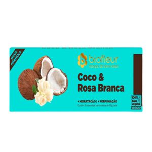 Sabonete Em Barra Biofleur Coco E Rosa Branca 3 Unidades de 90g Cada