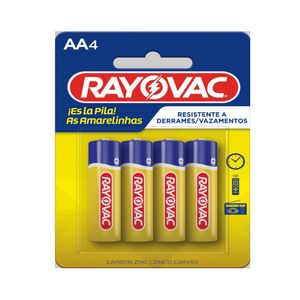Pilhas Rayovac Zinco AA Pequena 4 Unidades