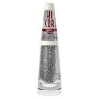 Esmalte Ki Cor Glitter Prata 8ml