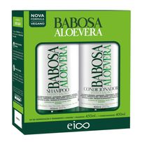 Kit Eico Babosa Aloevera Efeito Salão Shampoo 450ml + Condicionador 400ml