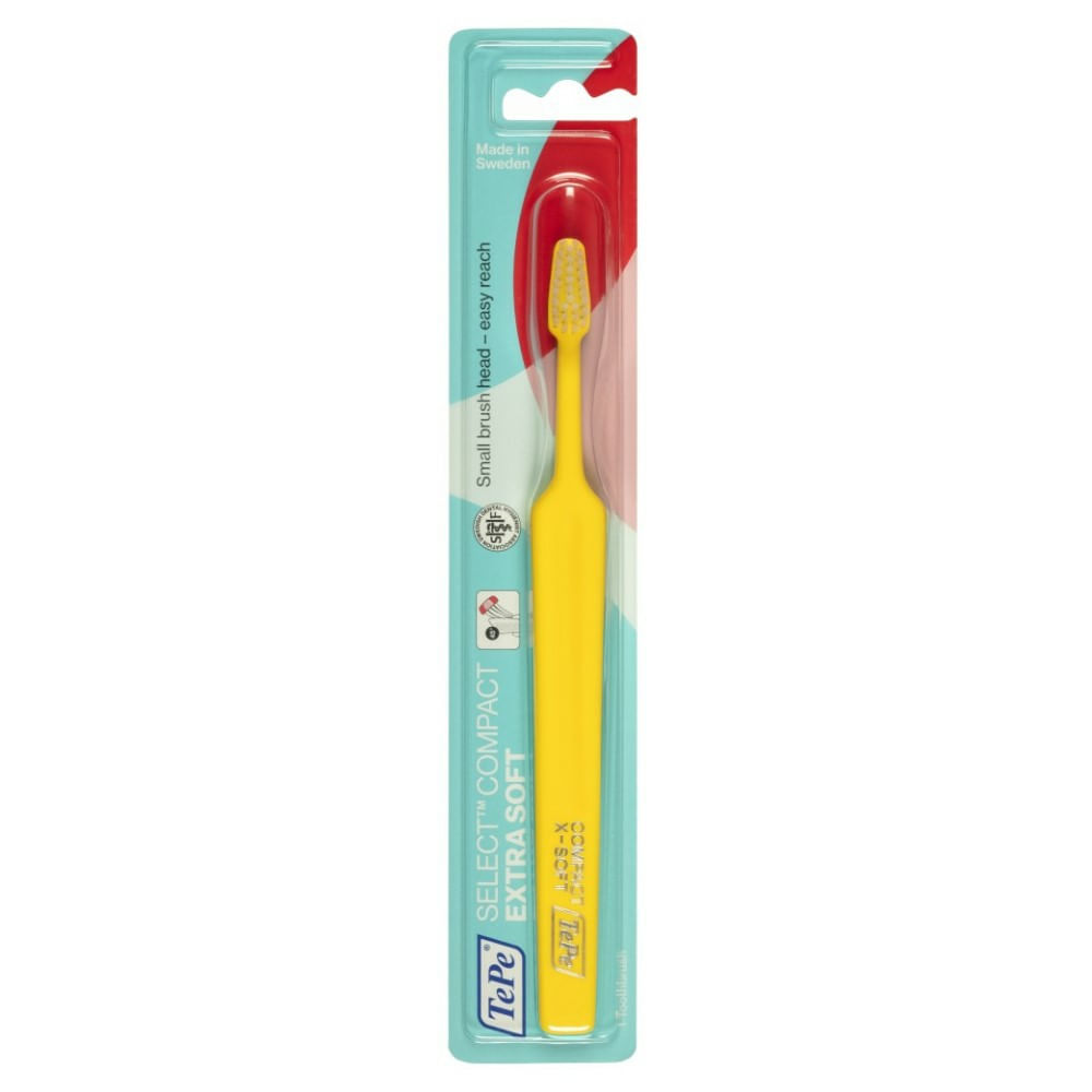 Escova Dental Infantil TePe Select X-Soft Kid Compacta Extra Macia Cores Sortidas 1 Unidade